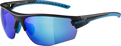 ALPINA TRI-SCRAY 2.0 HR - Indiv. Anpassbare, Bruchsichere Wechselscheiben Sport- & Fahrradbrille Mit 100% UV-Schutz Für Erwachsene, black matt-cyan, One Size von ALPINA