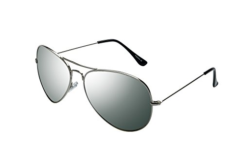 ALPLAND Sonnenbrille Pilotenbrille Silber VERSPIEGELT inkl. Softbag von ALPLAND