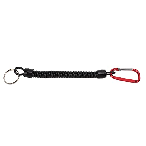 AMONIDA Anti-verlorenes Sicherheitsseil Feder Bungee Schlüsselanhänger Angelseil Langlebiges Seil für Outdoor-Ausrüstung Rot von AMONIDA