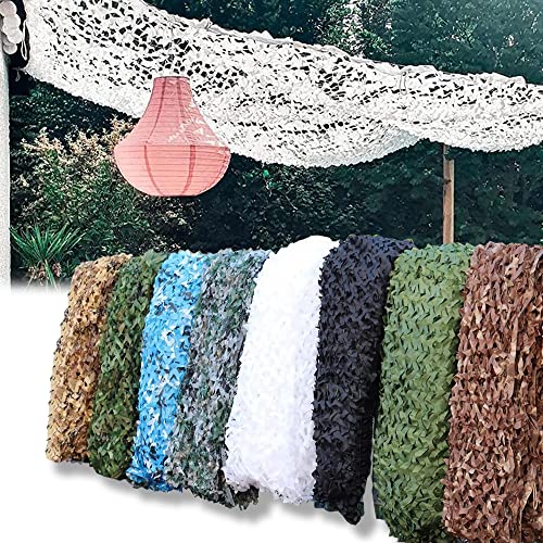 AMXFS Tarnnetz Sonnensegel Camouflage Net 8x8m - Weiße Tarnung Sonnenschutznetze Partydekoration Tarnung Sonnenschutz Net Sichtschutz Autoplanen Woodland Armee von AMXFS