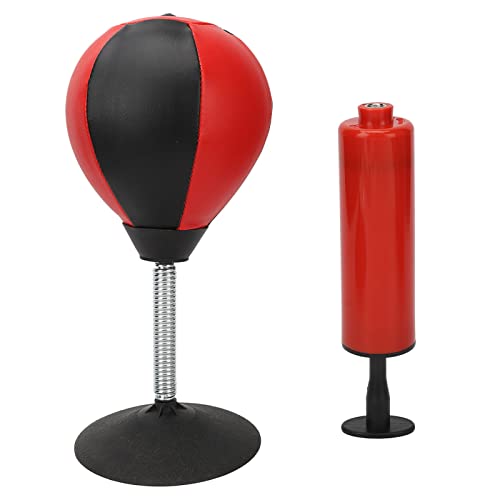 Tisch-Boxsack, Tisch-Boxsack, Stress-Buster, Indoor-Boxausrüstung, Tisch-Boxball mit Großem Saugnapf (rot-schwarz) von ANGGREK