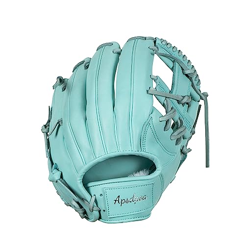 APSDPOA Baseball-Handschuhe, 100 % amerikanischer Premium, KIP, Softball-Handschuh für Erwachsene, Herren, Damen, Jugendliche, Mädchen, Jungen, Infielder, Outfielder, rosa lila Punkte, 33 cm, rechte von APSDPOA