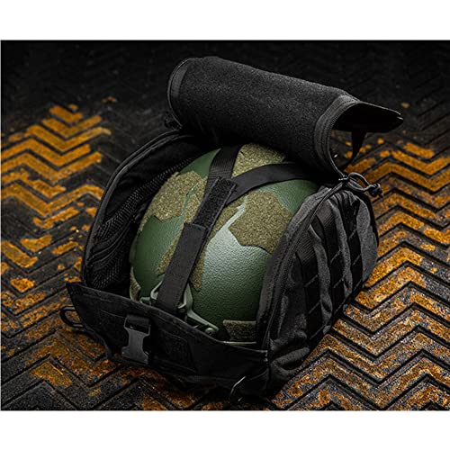AQ zxdc Tactical Helmet Bag, MOLLE Fast Helmet Bag Pack, Military Bag, Airsoft Bag, für Den Transport Von Airsoft Fast Mich Paintball Helm,Schwarz von AQ zxdc