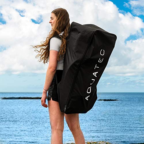 AQUATEC Tasche für SUP Board – Robuster Rucksack für aufblasbare Stand Up Paddle Boards & Kajak | Standard oder mit Rollen | Reißverschluss | Verstellbare Riemen (Tasche mit Rädern) von AQUATEC
