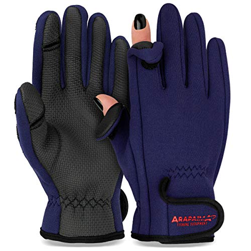 Thermo Angelhandschuhe 'Spin' | Neopren Angel Handschuhe | Anglerhandschuhe | Fishing Gloves - Navy - 3XL von Arapaima Fishing Equipment