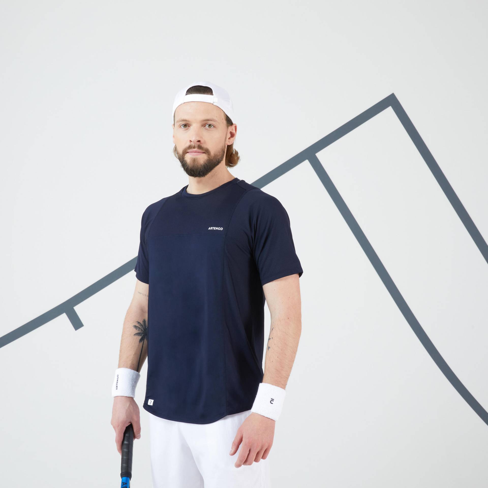 Herren Tennis T-Shirt - DRY Gaël Monfils marineblau von ARTENGO