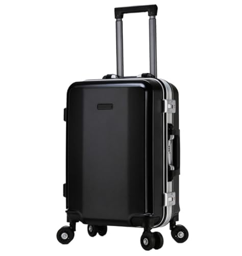ASHSDI Koffer Reisekoffer Trolley Aluminiumrahmen, Doppelschnalle, Passwort, Gepäck, externer USB-Lade-Smart-Koffer Boardcase Handgepäck (Color : B, Size : 20in) von ASHSDI