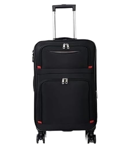 ASHSDI Koffer Reisekoffer Trolley Softside-Gepäck Mit Spinnerrädern, Erweiterbarer Softside-Handgepäckkoffer, Aufgegebenes Gepäck Boardcase Handgepäck (Color : Black, Size : 24in) von ASHSDI