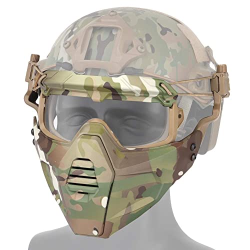 ATAIRSOFT Airsoft Taktische Paintball Halbe Gesichtsschutzmaske und Brillen Set Militär Kriegsspiel Gesichtsmasken Schutz Maske (MC) von ATAIRSOFT