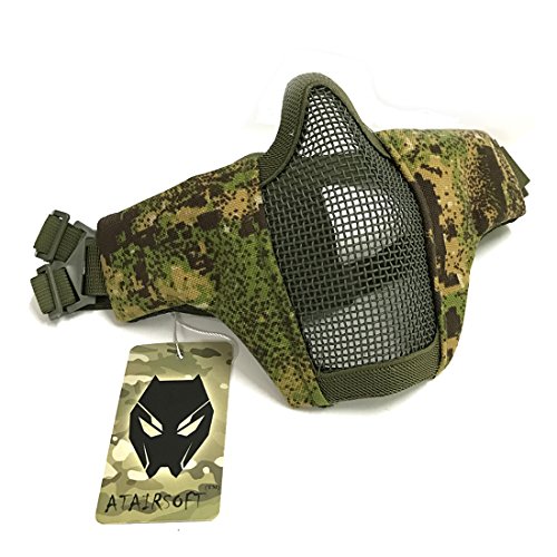 ATAIRSOFT Tactical Airsoft CS Schutzkleidung Strike Stahl Halbmaske mit 2-Gürtel für Jagd Paintboll (PG) von ATAIRSOFT