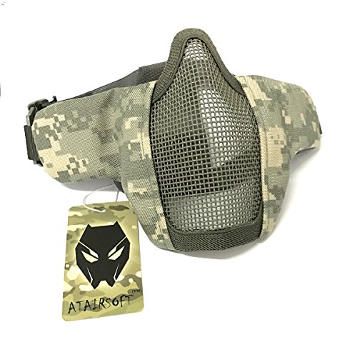 ATAIRSOFT Tactical Airsoft CS Schutzkleidung Strike Stahl Halbmaske mit 2-Gürtel für Jagd Paintboll WorldShopping4U (ACU) von ATAIRSOFT