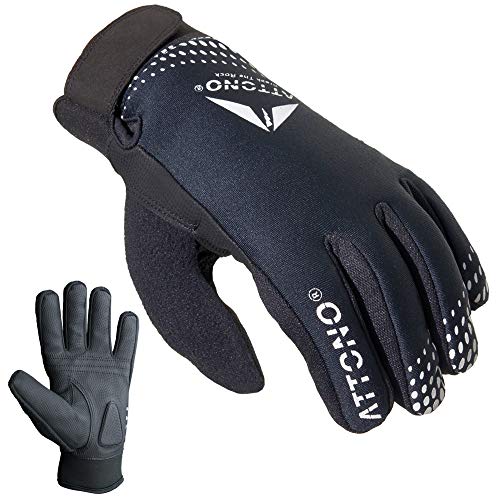 ATTONO Fahrradhandschuhe Winter Fahrrad Mountainbike Handschuhe mit wasserdichter Membrane und Touchscreen-Funktion - XS von ATTONO
