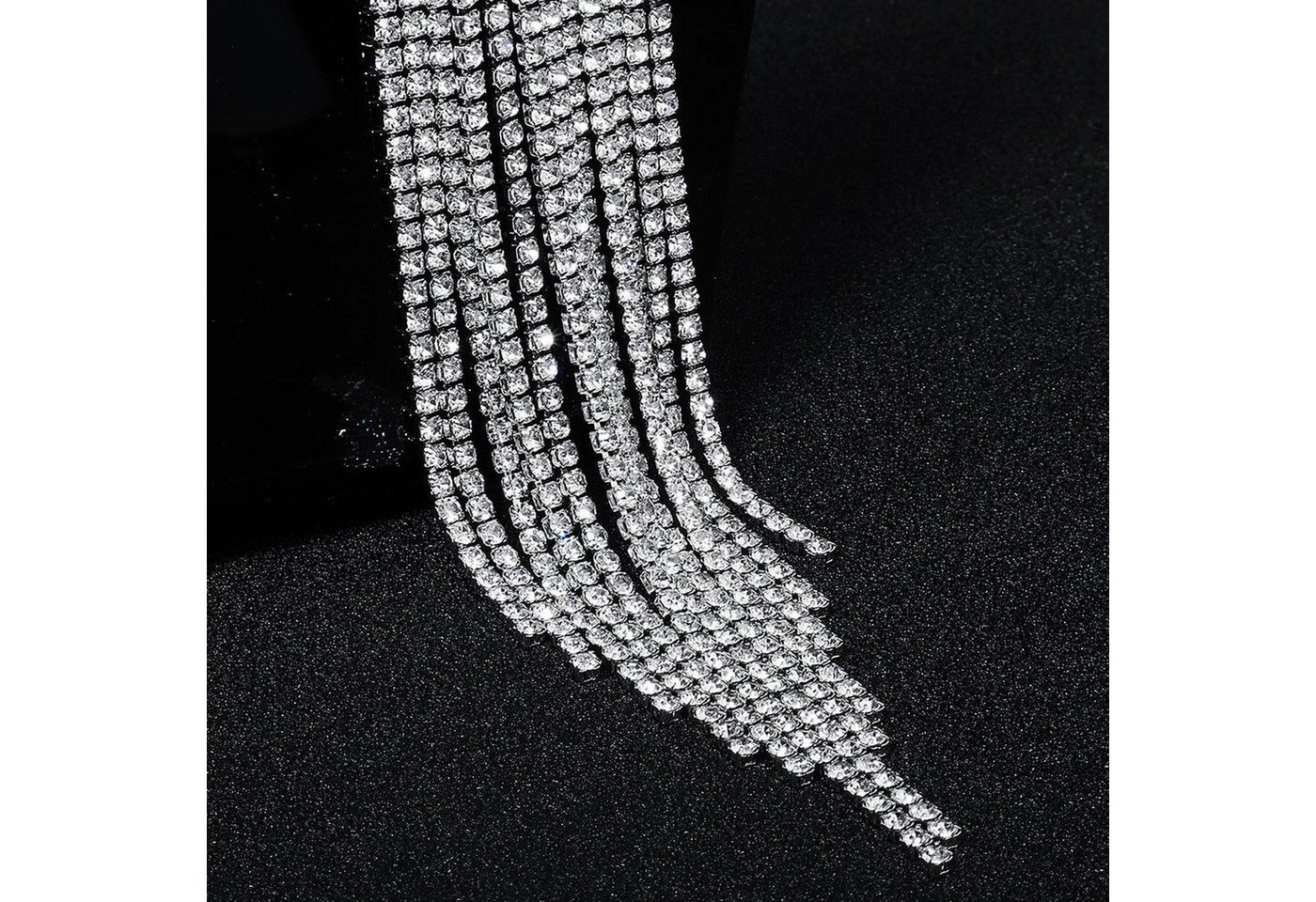 AUKUU Diadem Luxuriöse Luxuriöse lange Quasten Haarspange für Damen, Schwerindustrie voller Diamant Schleife seitlicher Clip von AUKUU