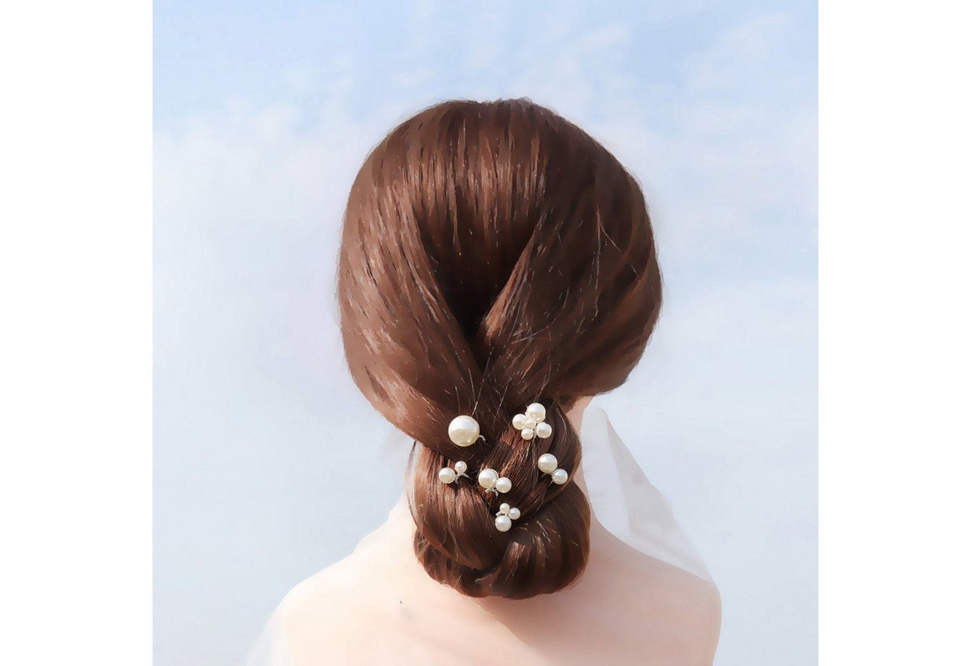 AUKUU Diadem Unregelmäßiges Unregelmäßiges Perlen Haarnadel Set für, tägliches geflochtenes Haar süße und schlichte Haar von AUKUU