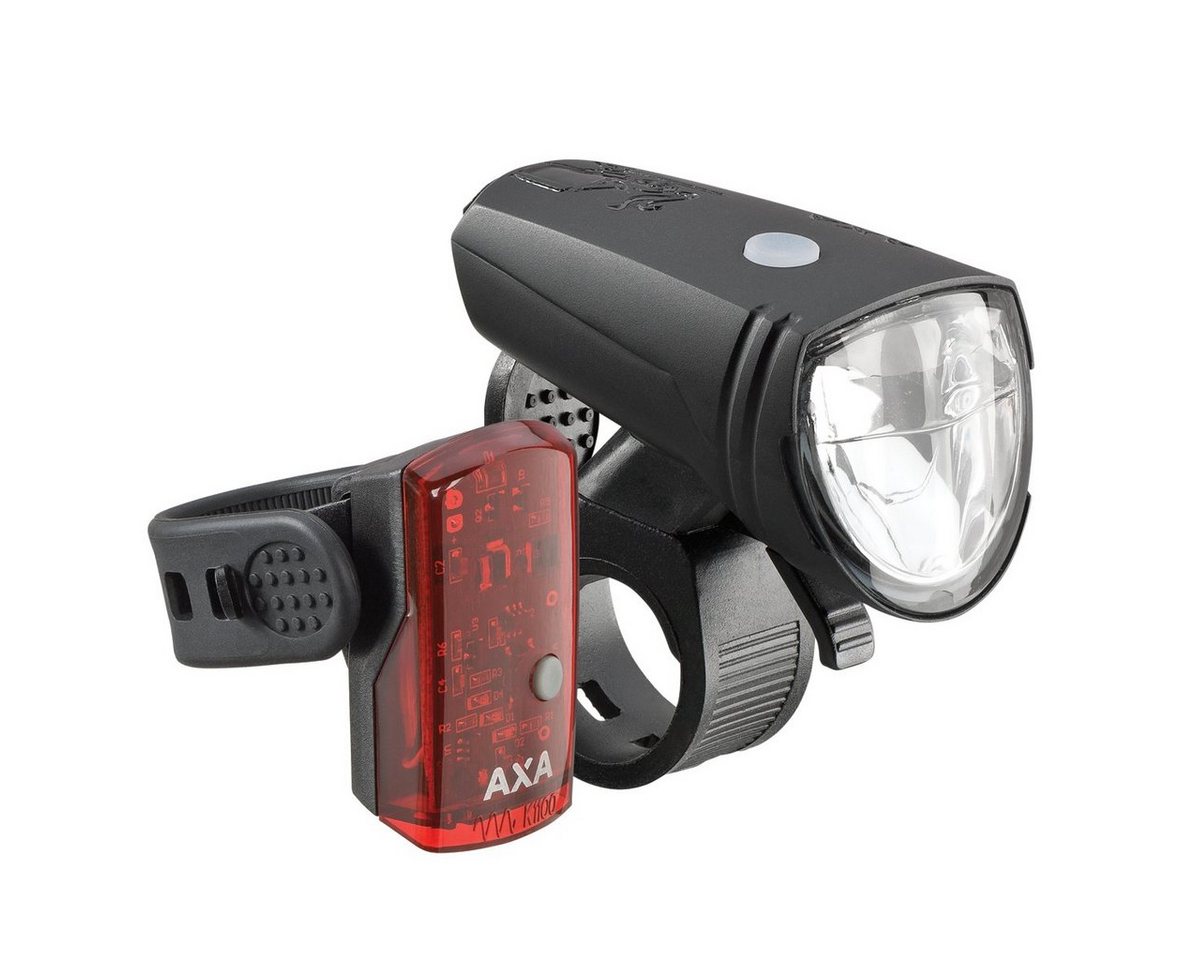 AXA Fahrradbeleuchtung Scheinwerfer Rücklicht GreenLine 15 Lux Akku Set AXA von AXA