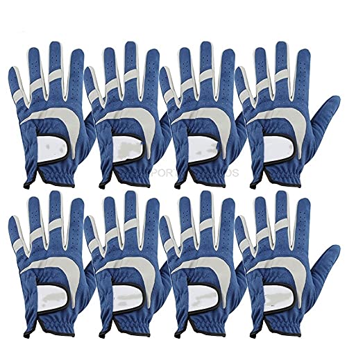 Golfhandschuhe,Golfhandschuhe Herren 8 stücke Golfhandschuhe Männer gelassen rechts blau weiche stoff atemberaubende handschuhe tragen auf linker hand sporthandschuh ( Color : 8pcs left hand , Size : von AYKANING