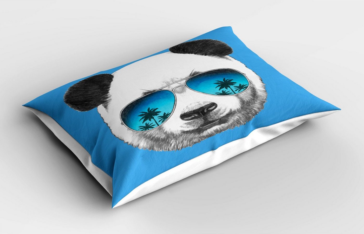 Kissenbezüge Dekorativer Standard Size Gedruckter Kopfkissenbezug, Abakuhaus (1 Stück), Sonnenbrille Einzelne Kühler Panda-Gesicht von Abakuhaus