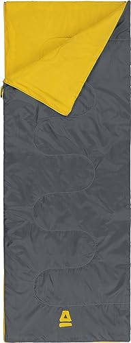 Abbey Camp Unisex – Erwachsene 21NL-GRG Schlafsack, Grau/Gelb, 200 x 75 cm von Abbey