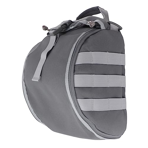 Acouto Nylon-Helmtasche, Großes Fassungsvermögen, Verstellbarer Riemen, Gepolsterter Innenraum, 1000D-Stoff, Geeignet für Outdoor-Camping, Wandern (Gray) von Acouto
