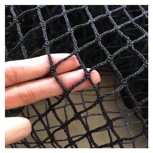 Schwarzes Fußball-Rücklaufnetz, Absperrnetz for Sportübungen, solides Golfball-Schlagnetz, Gartennetz, Balkonschutz, sicheres Netz (Color : 1.5Mx2M, Size : 2x2cm Cell) von AiQima