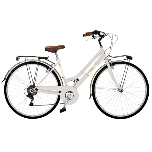 Airbici 603AC Damenfahrrad Citybike 28 Zoll | Fahrrad Damen Retro Cityräder City Bike 6-Gang, Stahlrahmen, Schutzbleche, LED-Licht und Gepäckträger | Fahrrad für Mädchen und Damen (Weiß) von Airbici