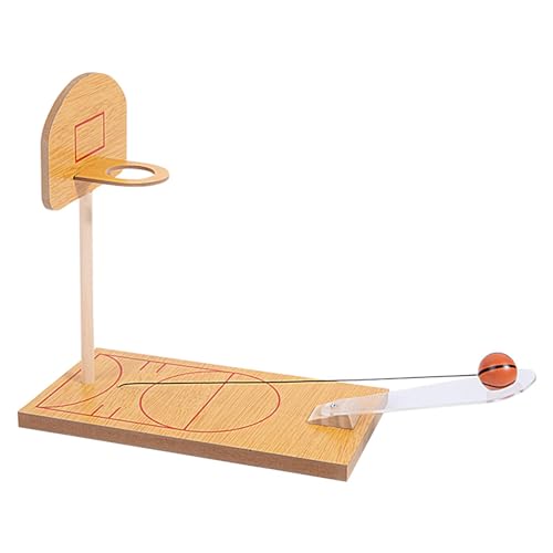 Tisch-Mini-Basketballspiel-Set, Basketballspiel aus Holz - Robuster Mini-Basketball aus Holz - Tragbares interaktives Spielzeug-Basketball-Miniatur-Neuheitsspielzeug für Kinder, Jungen und Mädchen von Aizuoni