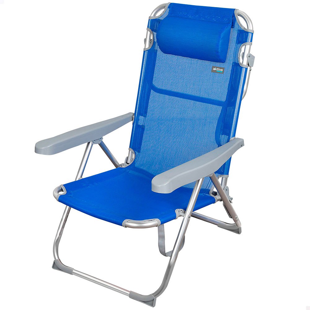 Aktive Textile 62x60x90 Cm High Beach Chair Blau von Aktive