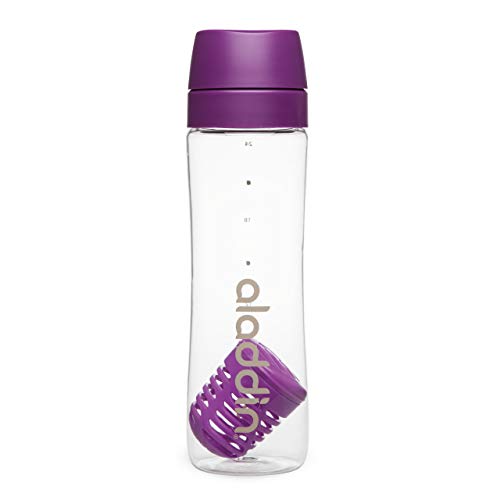 Aladdin Infuse Trinkflasche 0.7L Lila – Herausnehmbarer Einsatz - Doppelt Auslaufsicherer Deckel - Geruchs- und Fleckenfest - Wasserflasche BPA-Frei - Spülmaschinenfest von Aladdin