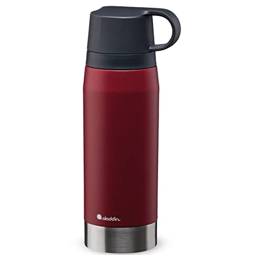 Aladdin CityPark Thermavac Twin Cup Bottle 1.1L Burgundy Red – BPA FREE Stainless Steel Bottle with Built in Twin Cup - Keeps Cold or Hot for 25 Hours - Leakproof - Dishwasher Safe von Aladdin
