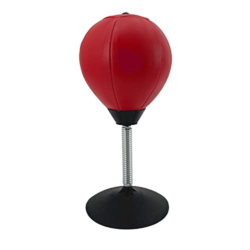 Alephnull Schreibtisch-Punchingball Stress Buster mit Saugnapf für Büro Zuhause Geschwindigkeit und Reaktionstraining (Rot) von Alephnull