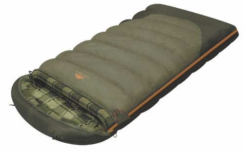 ALEXIKA Camping & Outdoor Schlafsack Siberia Wide Plus, linke Reißverschluss Deckenschlafsacke, grau/kariertes grün-grau, 230 x 100 cm von Alexika