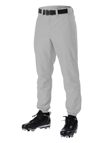 Alleson Ahtletic Jungen Jugend Baseballhose mit elastischem Unterteil, Grau, XS von Alleson Athletic