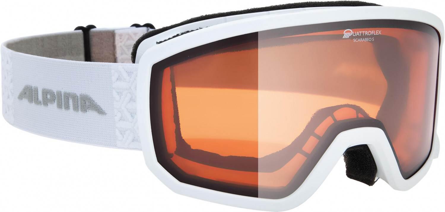 Alpina Scarabeo Small Skibrille QH (011 white, Scheibe: QUATTROFLEX (S2)) von Alpina