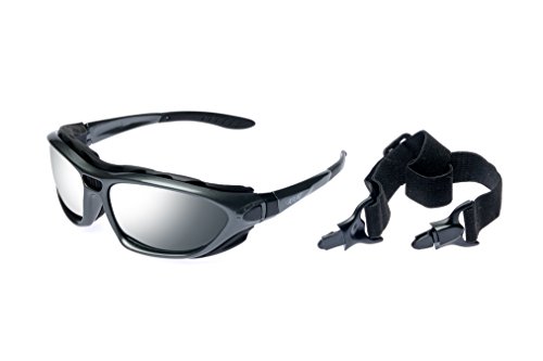Alpland Sportbrille Sonnenbrille, Radbrille, Bergbrille, Kitebrille polarisiert (Farbe MTL- Glas grey Cat.3) von Alpland