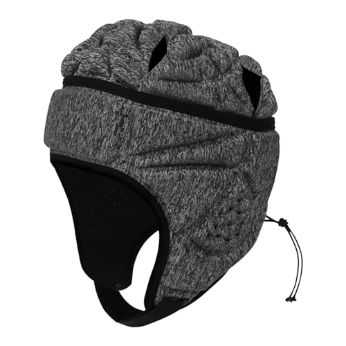 Amagogo Rugby-Helm-Schutzkappe, Schutzausrüstung, atmungsaktive Kopfbedeckung, Football-Helm für Flag-Football-Baseball-Pitcher, grau von Amagogo