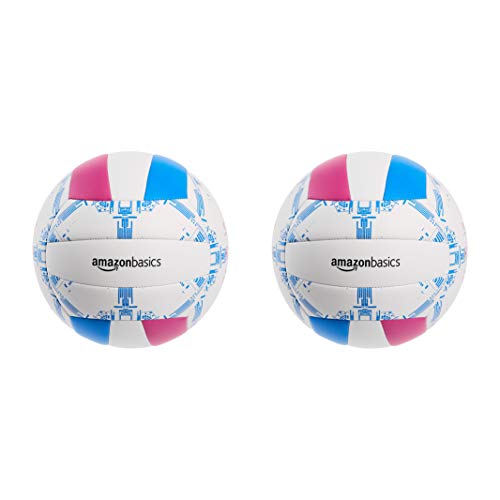 Amazon Basics Freizeit Volleyball - Größe 5, weiss , blau , pink von Amazon Basics