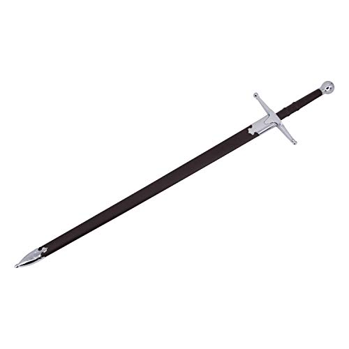 Amont Schwert Modell William Wallace 13194, inoffizielle Replik Nachbildung, nickelfreier Knopf und Schutz, brauner Griff, Gesamtgröße 114 cm, Stahlblatt, enthält Etui von Amont