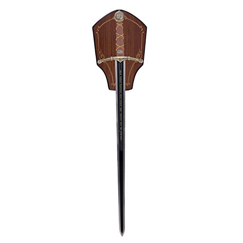 Amont Templer-Schwert 14302, mit Bronze-Finish auf Knopf und Schutz, brauner Griff mit Goldkette, Gesamtgröße 111 cm, Stahlklinge, mit Klammer von Amont
