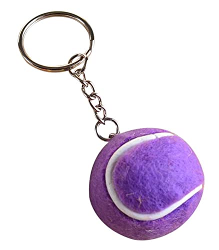 Anawakia Mini Tennis Ball Schlüsselanhänger, Mini-Tennisball, Anhänger, Schlüsselanhänger, Ornament zum Aufhängen, Violett von Anawakia