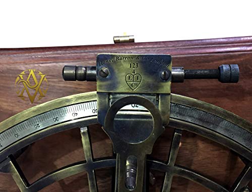 17,8 cm Nautischer Sextant in Holzbox, Maritimes Vintage-See-Navigationskompass Werkzeug Piraten Matrosenboot GPS Antikgerät Geschenk für Vater, Sohn, Bruder von Antique Vibes