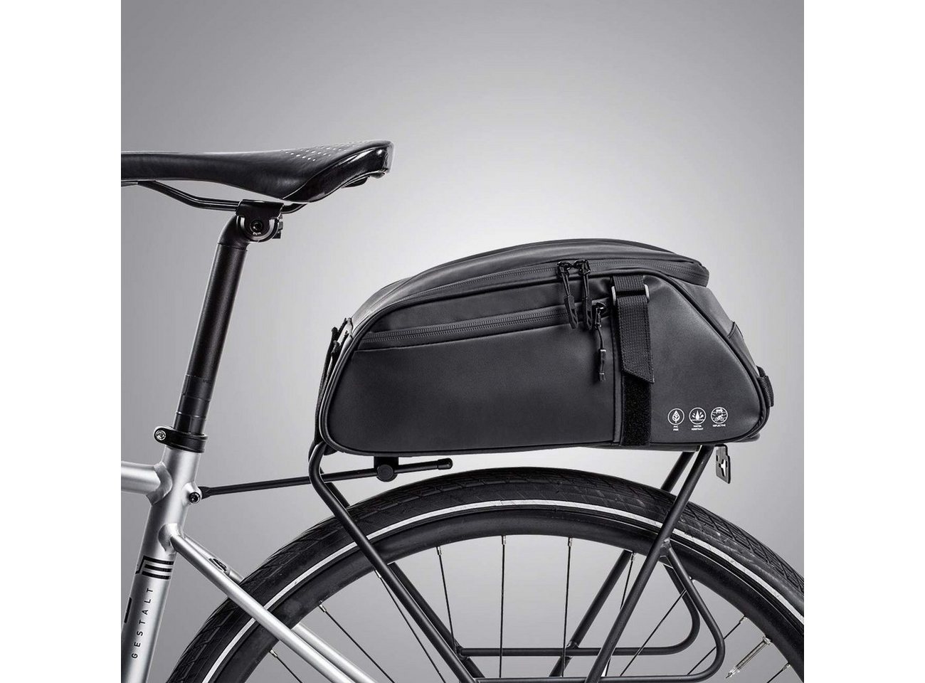Aoucheni Fahrradtasche 8L Fahrrad Gepäckträgertasche Fahrradtasche, Reflektierend, Abdichtung (Piece), Geräumige Fächer, praktisches Design von Aoucheni