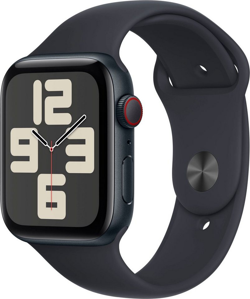 Apple Watch SE GPS Aluminium 44 mm + Cellular M/L Smartwatch (4,4 cm/1,73 Zoll, Watch OS 10), Sport Band von Apple