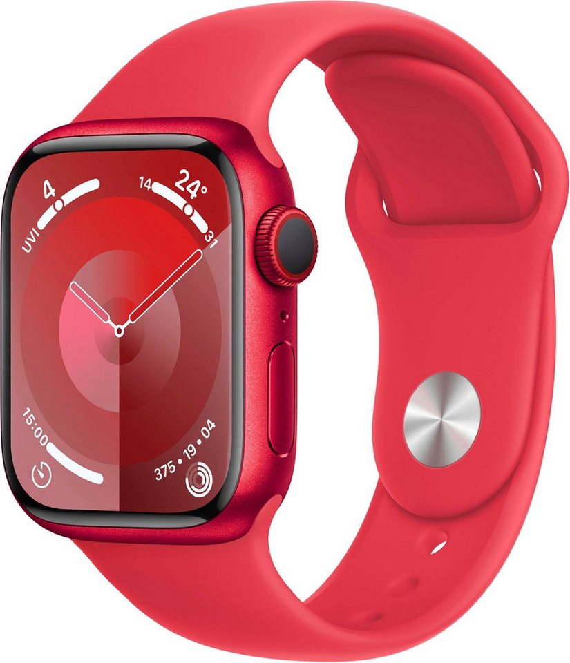 Apple Watch Series 9 GPS + Cellular M/L Smartwatch (4,1 cm/1,6 Zoll, Watch OS 10), Sport Band von Apple