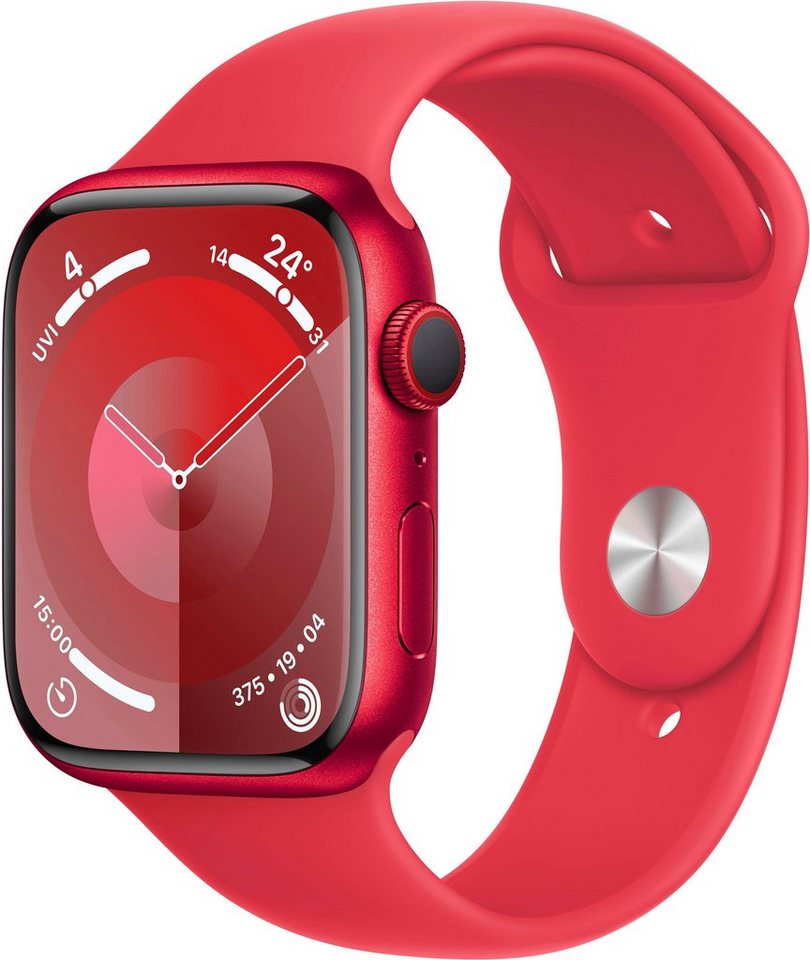 Apple Watch Series 9 GPS + Cellular M/L Smartwatch (4,5 cm/1.8 Zoll, Watch OS 10), Sport Band von Apple