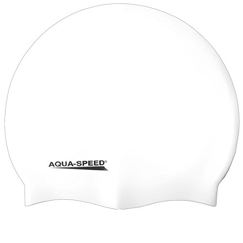Aqua-Speed Herren Mega Silicone S Badekappe, Weiß, Einheitsgröße von Aqua-Speed