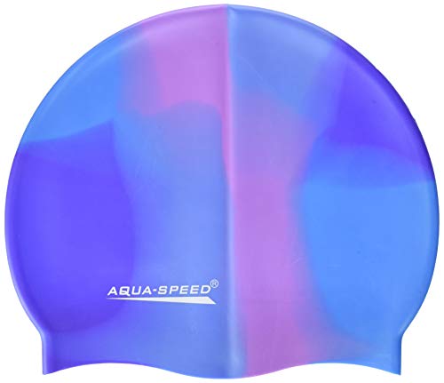 Aqua-Speed Herren Bunt Silicone S Multicolor Badekappe, Hellblau/Rosa, Einheitsgröße von Aqua-Speed