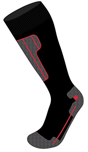 Areco Erwachsene Socken Thermoskistrumpf, Schwarz-Rot, 36-38 von Areco