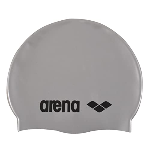 ARENA Unisex – Erwachsene Classic Silicone Badekappe, Silver-Black (51), NS EU von ARENA