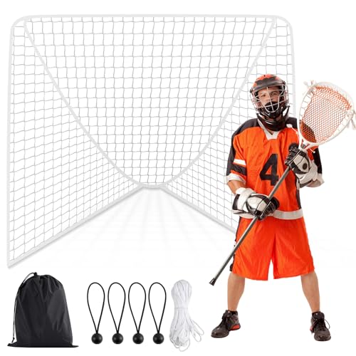 Arrowbash Lacrosse Ersatz-Tornetz mit 30 m Schnürschnur, 4 Schnellbändern und einer Aufbewahrungstasche, passend für 1,8 x 1,8 x 1,8 m und 1,8 x 1,8 x 2,1 m Tor für Hinterhoftore (weißes Netz, 3 mm) von Arrowbash
