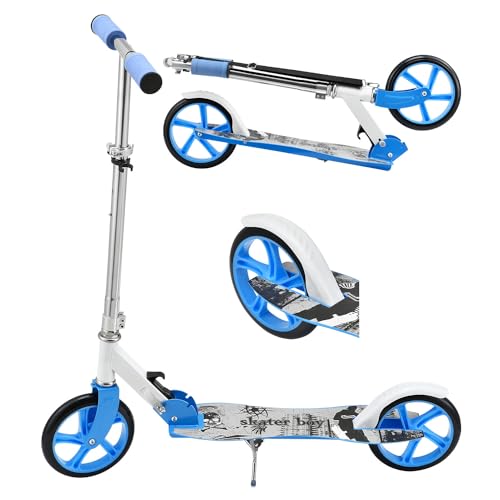ArtSport Scooter Cityroller Skaterboy Big Wheel 205mm Räder klappbar & höhenverstellbar - Kinder-Roller ab 3 Jahre - Tretroller bis 100 kg - blau von ArtSport